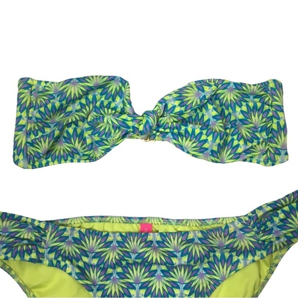VICTORIA’S SECRET Bikini Tube Twist Top Ruched Bottoms Floral Multicolor Medium - Picture 3 of 16